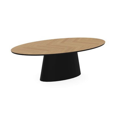 Eiken Visgraat Eettafel Naturel - Ovaal - Sjors Zwart