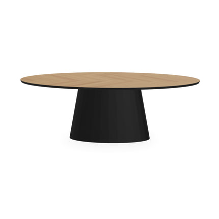 Eiken Visgraat Eettafel Naturel - Ovaal - Sjors Zwart
