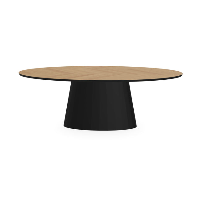 Eiken Visgraat Eettafel Naturel - Ovaal - Sjors Zwart