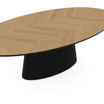 Eiken Visgraat Eettafel Naturel - Ovaal - Sjors Zwart
