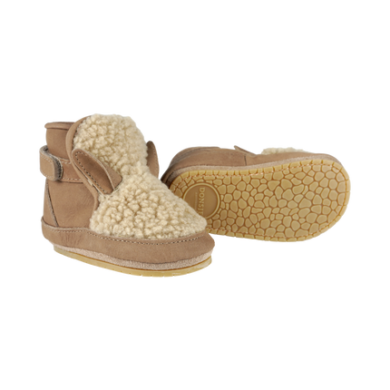 Richy Booties | Alpaca | Beige Curly Faux Fur