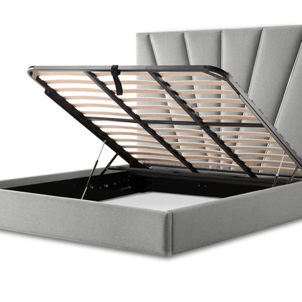 Michael Amini Rose Lift Up Storage Bed - Gray