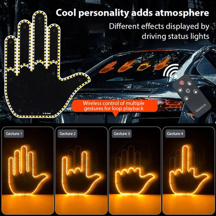 LED Handgebaar Lamp Auto – Verlicht Vingerlicht voor Achterruit met Afstandsbediening
