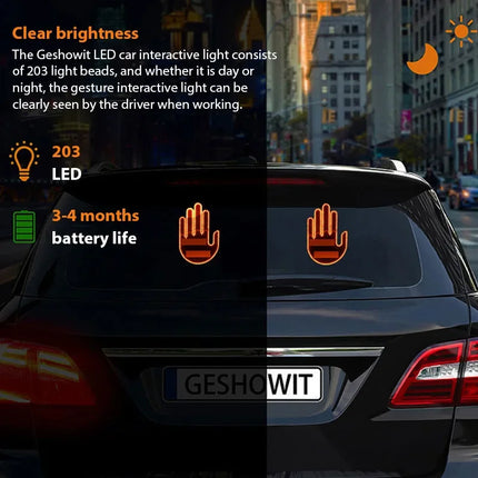 LED Handgebaar Lamp Auto – Verlicht Vingerlicht voor Achterruit met Afstandsbediening