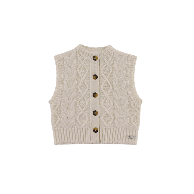 Landien Merino Wool Vest | Crispy White