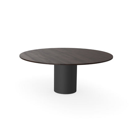 Eichen-Couchtisch Walnut Brown 2x - Rund - Columbus-Gestell