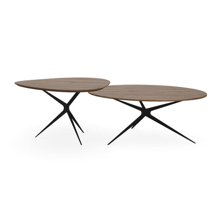 Eiche/Eiche-Duo-Couchtisch Toscane 2x - Rund - Obit-Gestell