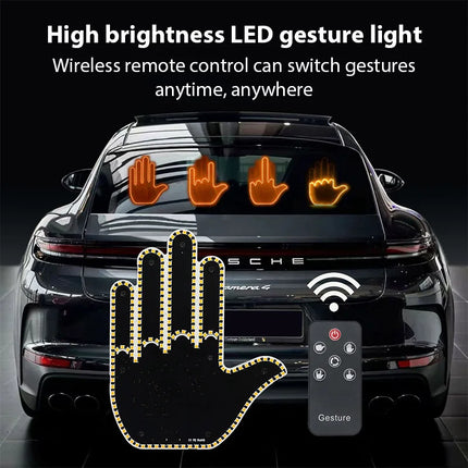 LED Handgebaar Lamp Auto – Verlicht Vingerlicht voor Achterruit met Afstandsbediening