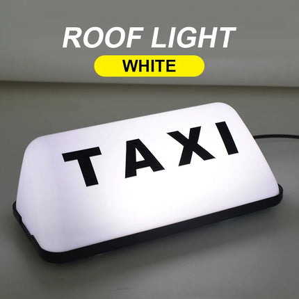 EURS LED taxi daklicht 12V geel met zwarte TAXI letters, COB LED lichtkoepel van 170 x 85 x 65 mm voor taxivoertuigen.