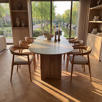 Keramiek eettafel Surface Arena - Plat Ovaal - LouLou Naturel