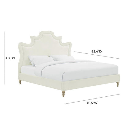 TOV Furniture Serenity Cream Velvet Bed