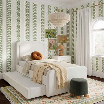 TOV Furniture Briella Performance Velvet Trundle Bed in Twin