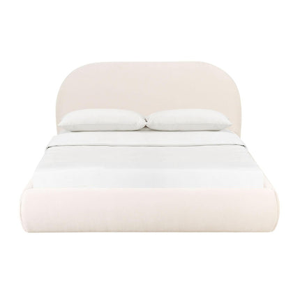 TOV Furniture Bara Cream Textured Velvet Bed