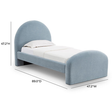 TOV Furniture Moon Chambray Blue Chenille Twin Bed