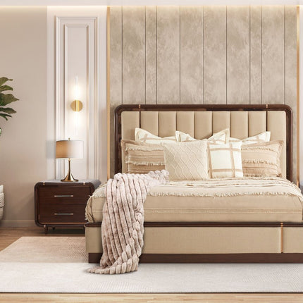 Michael Amini Mason Park Platform Bed with Lift Mechanism - Umber