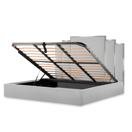 Michael Amini Tulip King Lift Up Storage Bed - Gray