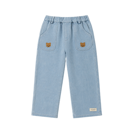 Kassim Denim Trousers | Bear | Ice Blue