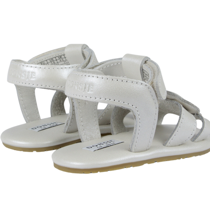 Ushy | Scallop | Off White Metallic Leather