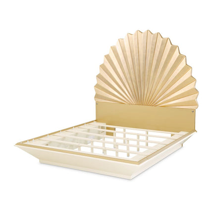 Michael Amini Fantosini King Fan Bed - Gold Leaf
