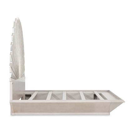 Michael Amini Fantosini King Fan Bed - Silver Leaf