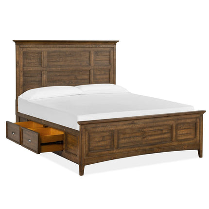 Magnussen Home Bay Creek Toasted Nutmeg Panel Queen Size Bed With Storage