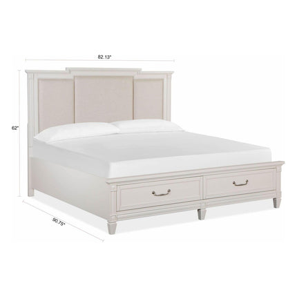 Magnussen Home Willowbrook Egg Shell White California King Panel Upholstered Bed