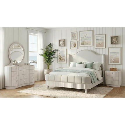 Pulaski Furniture Vivienne Whisper White Upholstered Panel Bed