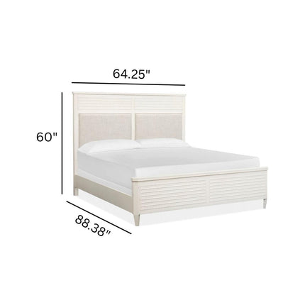 Salt Life Home Echo Isles Sea Pearl and Driftwood Queen Upholstered Panel Bed