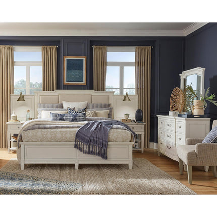 Magnussen Home Willowbrook Egg Shell White Upholstered Wall Panel California King Bed