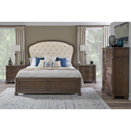 Pulaski Furniture Saddle Creek Timber Brown Upholstered Bed
