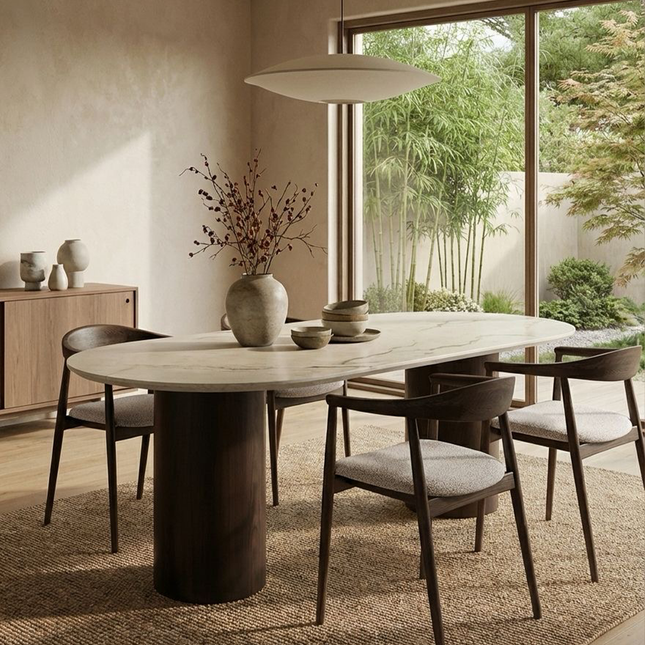 Keramiek eettafel Canala Roma - Plat ovaal - Columbus duo