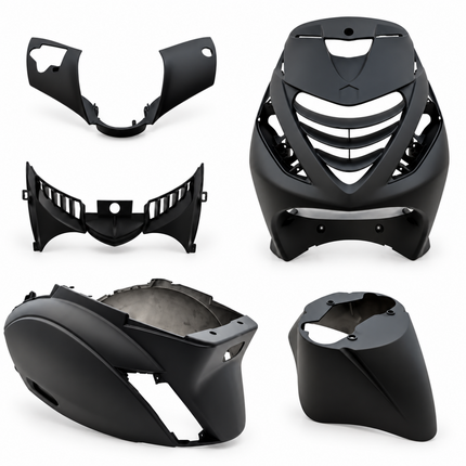 Piaggio Zip SP Plaatset 5-Delig Mat Zwart – Kappenset / Beplatingsset