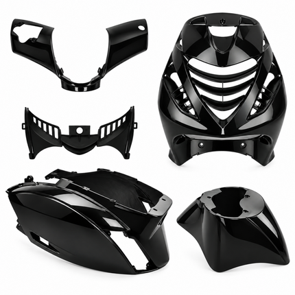 Piaggio Zip SP Plaatset 5-Delig Glans Zwart  – Kappenset / Beplatingsset