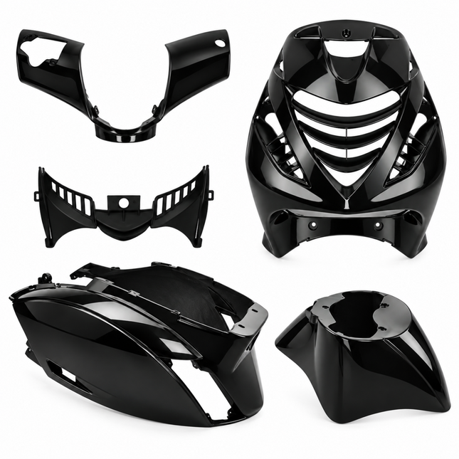 Piaggio Zip SP Plaatset 5-Delig Glans Zwart  – Kappenset / Beplatingsset