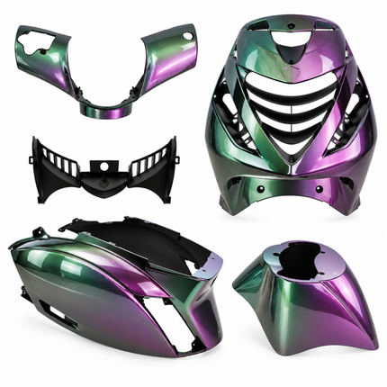 Piaggio Zip SP Plaatset 5-Delig Glans Dragon Cameleon – Kappenset / Beplatingsset