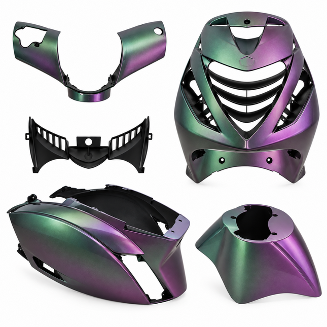 Piaggio Zip SP Plaatset 5-Delig Mat Dragon Cameleon – Kappenset / Beplatingsset