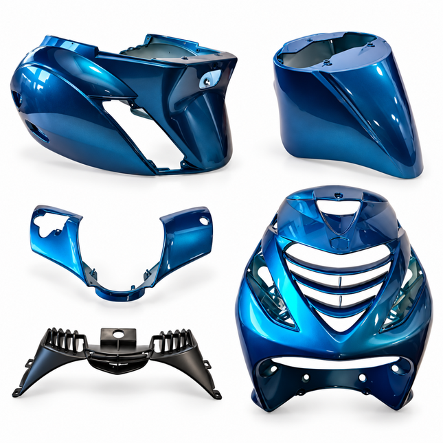 Piaggio Zip SP Plaatset 5-Delig Glans Blauw – Kappenset / Beplatingsset