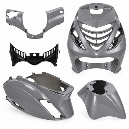 Piaggio Zip SP Plaatset 5-Delig Glans Nardo Grijs – Kappenset / Beplatingsset