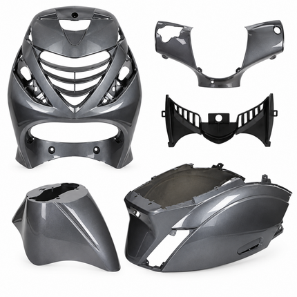 Piaggio Zip SP Plaatset 5-Delig Glans Argaat Grijs – Kappenset / Beplatingsset