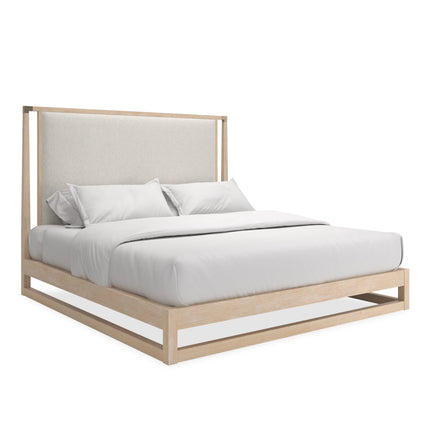 Caracole Classic Pinstripe Upholstered Light King Bed PD
