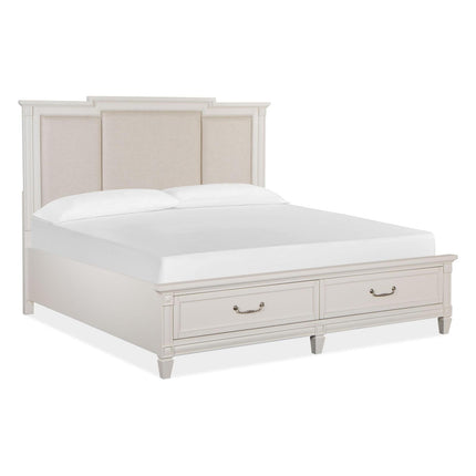 Magnussen Home Willowbrook Egg Shell White California King Panel Upholstered Bed