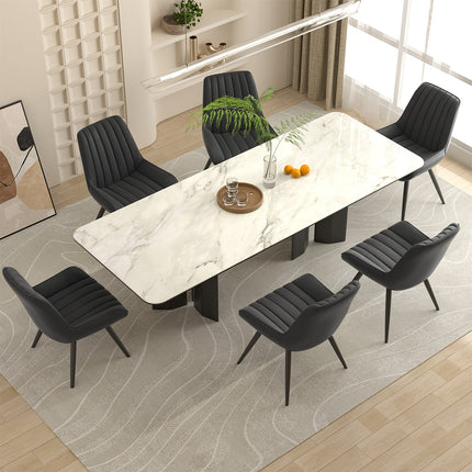 Eetkamerstoelen, Set van 2/4/6, Keukenstoelen, Gestoffeerde Stoelen met Metalen Poten, Woonkamerstoel met Rugleuning en Zitkussen, voor Eetkamer, Receptie Stoel, Kantoor