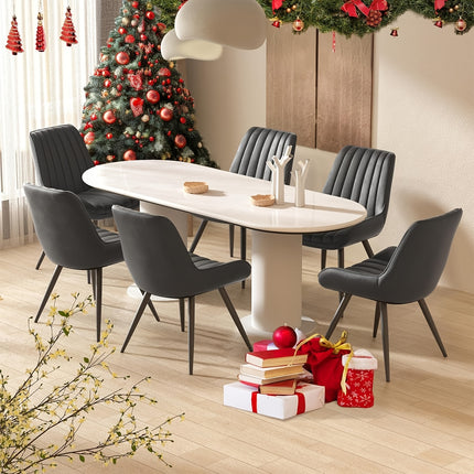 Eetkamerstoelen, Set van 2/4/6, Keukenstoelen, Gestoffeerde Stoelen met Metalen Poten, Woonkamerstoel met Rugleuning en Zitkussen, voor Eetkamer, Receptie Stoel, Kantoor