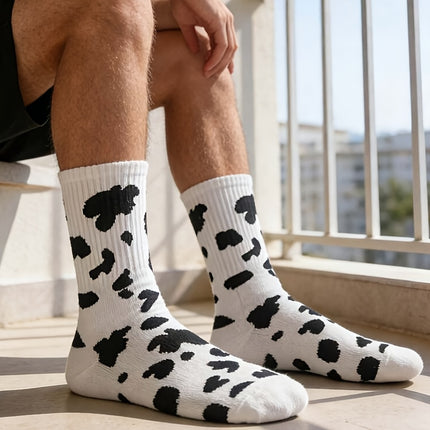 1 paar unisex kuitkousen in zwart en wit, geschikt voor lente en zomer als vrijetijdssokken. Ideaal voor sport en fietsen, en ook perfect voor koppels om samen te dragen