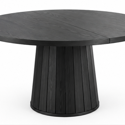 Schwarzer ovaler Esstisch 140 x 100 cm – für 6 Personen – moderner Esstisch im Landhausstil mit zylindrischem Fuß