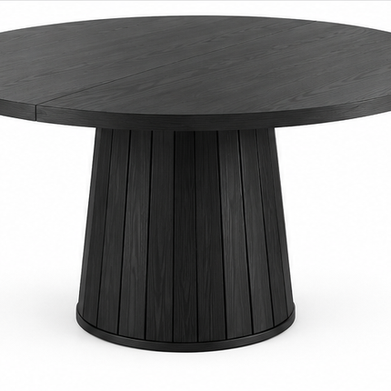 Schwarzer ovaler Esstisch 140 x 100 cm – für 6 Personen – moderner Esstisch im Landhausstil mit zylindrischem Fuß