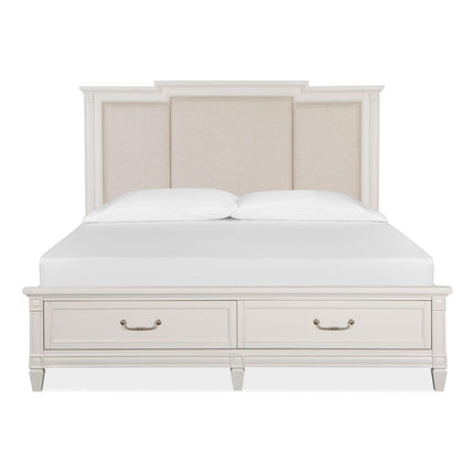 Magnussen Home Willowbrook Egg Shell White California King Panel Upholstered Bed