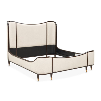 Michael Amini Camellia Field Queen Upholstered Bed - Warm Pecan