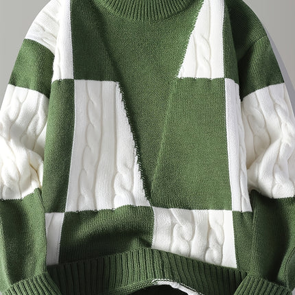 Heren gebreide trui met halve turtleneck, geschikt voor dagelijkse uitjes, feestelijke bijeenkomsten en casual straatscènes in de herfst en winter. Warm, zacht, kreukbestendig en pluisvrij. Ontworpen voor jonge en middeljarige mannen in Europa en Amerika.