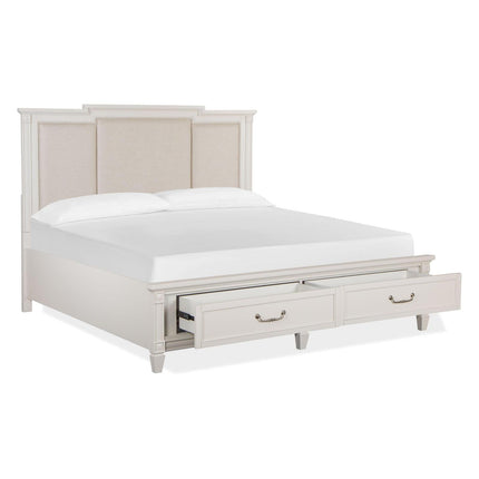 Magnussen Home Willowbrook Egg Shell White California King Panel Upholstered Bed